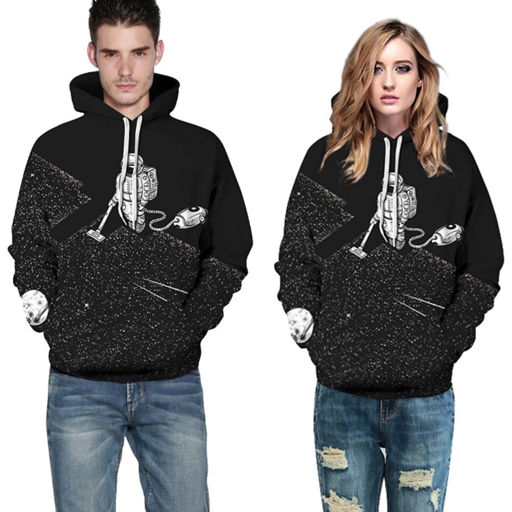 XIAOHUDUI UNISEX 3D GRAPHIC PRINT HOODIE S/M